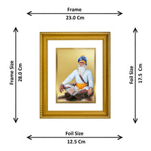 Load image into Gallery viewer, DIVINITI Baba Deep Singh Gold Plated Wall Photo Frame, Table Decor| DG Frame 056 Size 2.5 and 24K Gold Plated Foil (28 CM X 23 CM)
