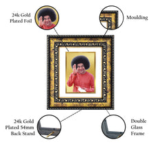 Load image into Gallery viewer, DIVINITI Satya Sai Gold Plated Wall Photo Frame, Table Decor| DG Frame 113 Size 2 and 24K Gold Plated Foil (23.5 CM X 19.5 CM)
