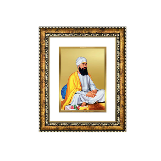 DIVINITI 24K Gold Plated Guru Tegh Bahadar Sahib Ji Wall Photo Frame for Home Decor, Wall Hanging, Table Top, Puja Room & Gift DG113S3 (27.6X35.4 CM)