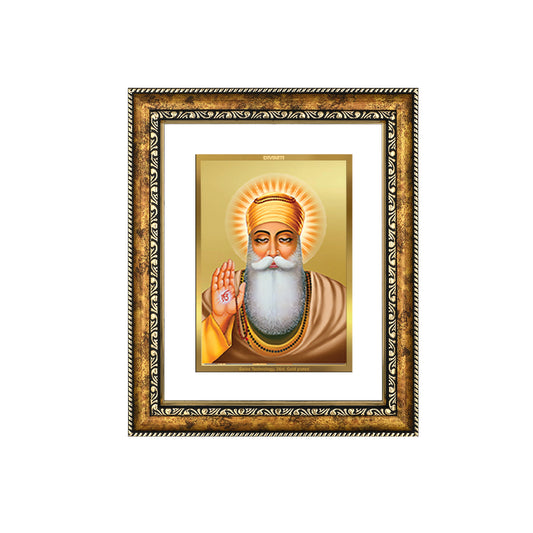 DIVINITI 24K Gold Plated Guru Nanak Dev Ji Wall Photo Frame for Home Decor, Wall Hanging, Table Top, Puja Room & Gift DG113S3 (27.6X35.4 CM)