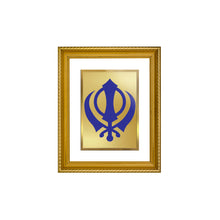 Load image into Gallery viewer, DIVINITI Khanda Sahib Gold Plated Wall Photo Frame, Table Decor| DG Frame 056 Size 3 and 24K Gold Plated Foil (32.5 CM X 25.5 CM)
