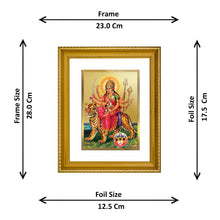 Load image into Gallery viewer, DIVINITI Durga Gold Plated Wall Photo Frame, Table Decor| DG Frame 056 Size 2.5 and 24K Gold Plated Foil (28 CM X 23 CM)
