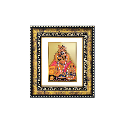 DIVINITI 24K Gold Plated Foil Bankey Bihari Photo Frame for Home & Office Decor, Wall Hanging, Workshop, Table Top, Gift|DG113 Size 2 (22.6x18.4 CM)