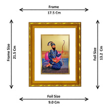 Load image into Gallery viewer, DIVINITI Guru Gobind Singh Gold Plated Wall Photo Frame, Table Décor| DG Frame 103 Size 2 and 24K Gold Plated Foil| Religious Photo Frame Idol, Gifts Items (21.5 X 17.5 CM)