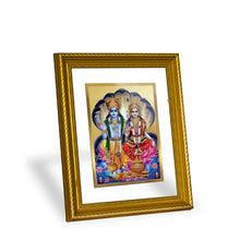 Load image into Gallery viewer, DIVINITI Vishnu Lakshmi Gold Plated Wall Photo Frame, Table Decor| DG Frame 056 Size 2.5 and 24K Gold Plated Foil (28 CM X 23 CM)
