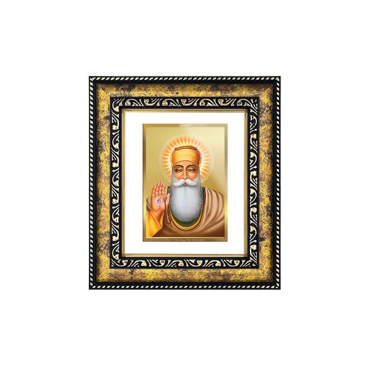 DIVINITI 24K Gold Plated Foil Guru Nanak Dev Ji Photo Frame for Puja Room, Home Wall Decor, Workshop, Table Top, Premium Gift|DG113 Size 2 (22.6x18.4 CM)