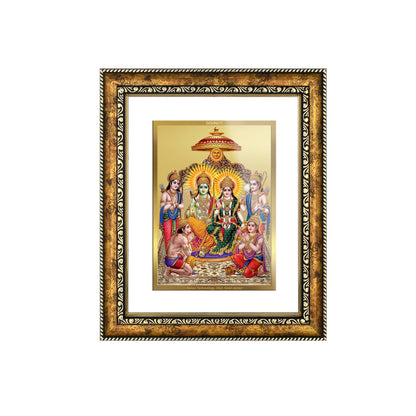 DIVINITI 24K Gold Plated Foil Ram Darbar Wall Photo Frame for Home Decor, Wall Hanging, Table Top, Puja Room & Gift DG113S3 (27.6X35.4 CM)