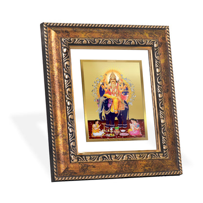 DIVINITI 24K Gold Plated Foil Vishwakarma Wall Photo Frame, Table Decor for Home & Office Decor Gift Items DG 113 Size 1 (17.7x15.9 CM)