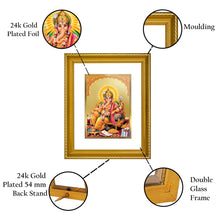 Load image into Gallery viewer, DIVINITI Lord Ganesha Gold Plated Wall Photo Frame, Table Decor| DG Frame 056 Size 2.5 and 24K Gold Plated Foil (28 CM X 23 CM)
