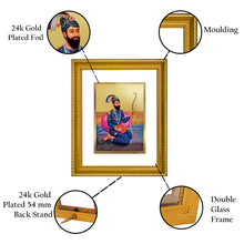 Load image into Gallery viewer, DIVINITI Guru Gobind Singh Gold Plated Wall Photo Frame, Table Decor| DG Frame 056 Size 2.5 and 24K Gold Plated Foil| Religious Photo Frame Idol, Gifts Items (28 CM X 23 CM)

