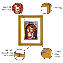 Load image into Gallery viewer, DIVINITI Mahendipur Balaji Gold Plated Wall Photo Frame, Table Decor| DG Frame 056 Size 2.5 and 24K Gold Plated Foil (28 CM X 23 CM)
