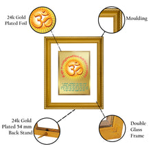 Load image into Gallery viewer, DIVINITI Om Gayatri Mantra Gold Plated Wall Photo Frame, Table Decor| DG Frame 056 Size 2.5 and 24K Gold Plated Foil (28 CM X 23 CM)
