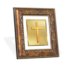 Load image into Gallery viewer, DIVINITI Holy Cross Gold Plated Wall Photo Frame, Table Decor| DG Frame 113 Size 1 and 24K Gold Plated Foil (17.5 CM X 16.5 CM)
