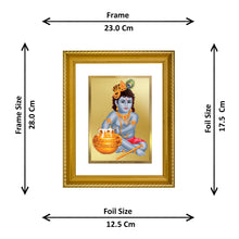Load image into Gallery viewer, DIVINITI Bal Gopal Gold Plated Wall Photo Frame, Table Decor| DG Frame 056 Size 2.5 and 24K Gold Plated Foil (28 CM X 23 CM)

