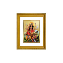 Load image into Gallery viewer, DIVINITI Goddess Durga Gold Plated Wall Photo Frame, Table Decor| DG Frame 056 Size 2.5 and 24K Gold Plated Foil (28 CM X 23 CM)
