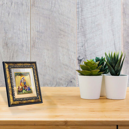 DIVINITI 24K Gold Plated Radha Krishna Modern Photo Frame Idol for Wall Hanging, Workshop, Table Top, Home Decor, Luxury Gift|DG113 Size 2 (22.6x18.4 CM)