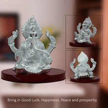 Load image into Gallery viewer, Diviniti 999 Silver Plated Ganesha Idol for Home Decor Showpiece (8X6.5CM)