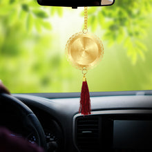 Load image into Gallery viewer, Diviniti 24K Gold Plated Double Sided Ganesha &amp; Yantra Car Dangler| 6 CM Ganpati Hanging Car Decor| Luxurious 24K Gold Plated Dangler For Car| Divine Car Accessories For Positive Energy &amp; Protection
