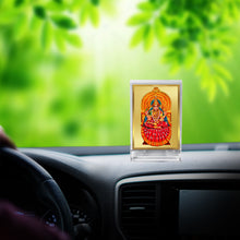 Load image into Gallery viewer, Diviniti 24K Gold Plated Sharda Mata Frame For Car Dashboard, Home Decor, Table Top, Puja, Gift (11 x 6.8 CM)