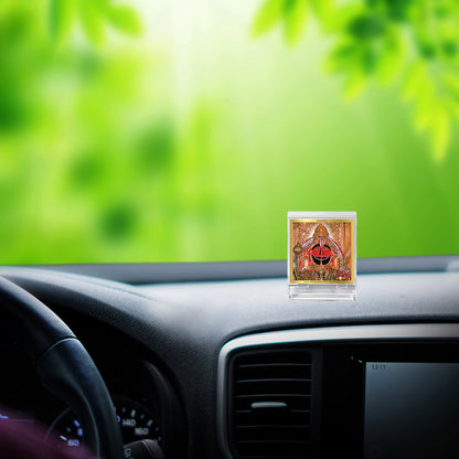 Diviniti 24K Gold Plated Salasar Balaji Acrylic Frame for Car Dashboard, Home Decor, Tabletop, Puja Room, Festival Gift ACF3A (5.8x4.8 CM)
