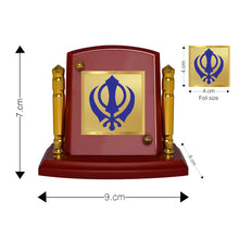 Load image into Gallery viewer, Diviniti 24K Gold Plated Khanda Sahib For Car Dashboard, Home Decor, Table &amp; Gift (7 x 9 CM)
