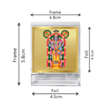 Load image into Gallery viewer, Diviniti 24K Gold Plated Guruvayurappan Frame For Car Dashboard, Home Decor, Puja, Gift (5.8 x 4.8 CM)
