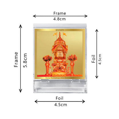 Diviniti 24K Gold Plated Rani Sati Acrylic Frame for Car Dashboard, Home Decor, Tabletop, Puja Room, Festival Gift ACF3A (5.8x4.8 CM)
