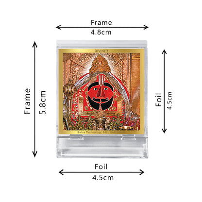 Diviniti 24K Gold Plated Salasar Balaji Acrylic Frame for Car Dashboard, Home Decor, Tabletop, Puja Room, Festival Gift ACF3A (5.8x4.8 CM)