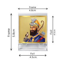 Load image into Gallery viewer, Diviniti 24K Gold Plated Guru Gobind Singh Frame For Car Dashboard, Home Decor, Table, Prayer (5.8 x 4.8 CM)
