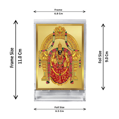 Diviniti 24K Gold Plated Foil Padmavathi Frame For Car Dashboard, Home Decor, Table Tops (11 x 6.8 CM)