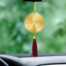 Load image into Gallery viewer, Diviniti 24K Gold Plated Double Sided Goddess Durga &amp; Yantra Car Dangler| 6 CM Durga Mata Hanging Car Decor| Luxurious 24K Gold Plated Dangler For Car| Divine Car Accessories For Positive Energy
