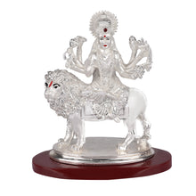 Load image into Gallery viewer, Diviniti 999 Silver Plated Durga Mata Idol for Home Decor Showpiece (9 X 10 CM)
