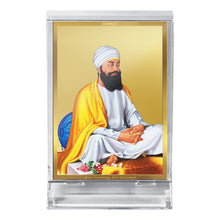 Load image into Gallery viewer, Diviniti 24K Gold Plated Guru Tegh Bahadur Ji Frame For Car Dashboard, Home Decor, Table Top, Gift (11 x 6.8 CM)
