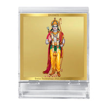 Load image into Gallery viewer, Diviniti 24K Gold Plated Lord Ram Frame For Car Dashboard, Home Decor, Puja, Festival Gift (5.8 x 4.8 CM)

