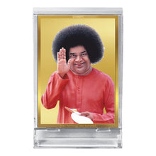 Load image into Gallery viewer, Diviniti 24K Gold Plated Sathya Sai Baba Frame For Car Dashboard, Home Decor, Gift (11 x 6.8 CM)
