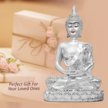 Load image into Gallery viewer, Diviniti 999 Silver Plated Buddha Idol for Home Decor Showpiece (11 X 6.5 CM)
