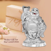 Load image into Gallery viewer, Diviniti 999 Silver Plated Laughing Buddha Statue for Home Decor (10X6.5CM)
