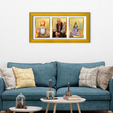 Load image into Gallery viewer, DIVINITI Guru Nanak, Guruji &amp; Shivji Gold Plated Wall Photo Frame, Table Decor| DG Frame 101 SIZE 2 with 24K Gold Plated Foil| Religious &amp; Personalized Gifts for All Occasions (21.8 × 41.3 cm)
