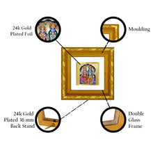 Load image into Gallery viewer, DIVINITI 24K Gold Plated Vishnu Laxmi Photo Frame For Home Decor, Puja, Festival (10.8 X 10.8 CM)
