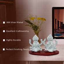Load image into Gallery viewer, Diviniti 999 Silver Plated Laxmi Ganesha Idol for Home Decor Showpiece (8X11.5CM)

