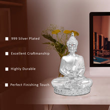 Load image into Gallery viewer, Diviniti 999 Silver Plated Buddha Idol for Home Decor Showpiece (8 X 6 CM)
