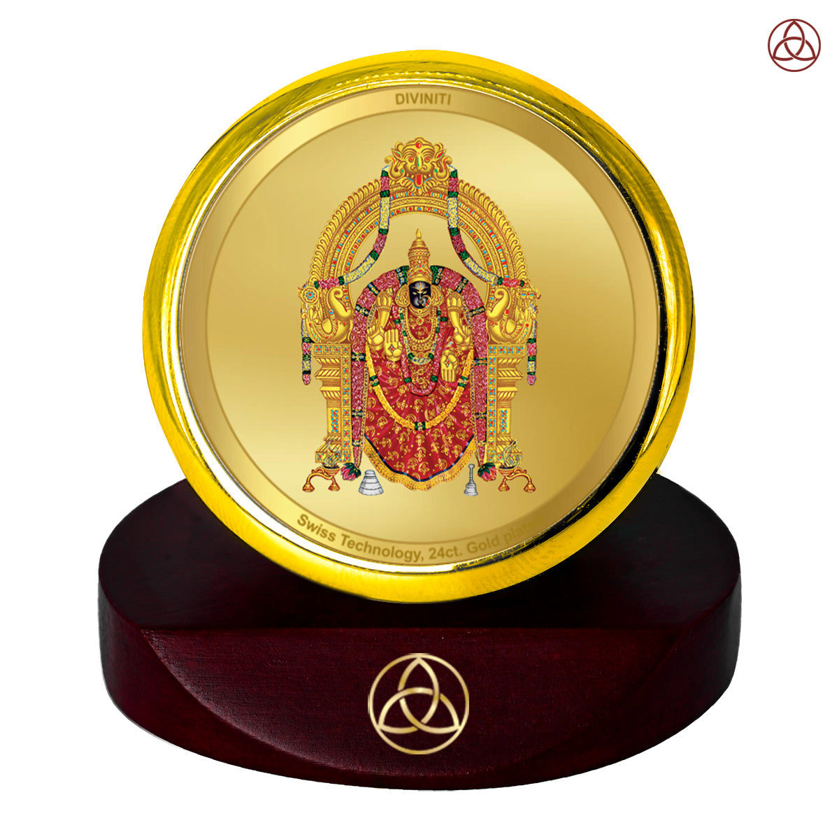 Padmavathi | Divine Goddess Padmavathi Car Dashboard & Tabletop Photo Frame in 24K Gold Plated Foil