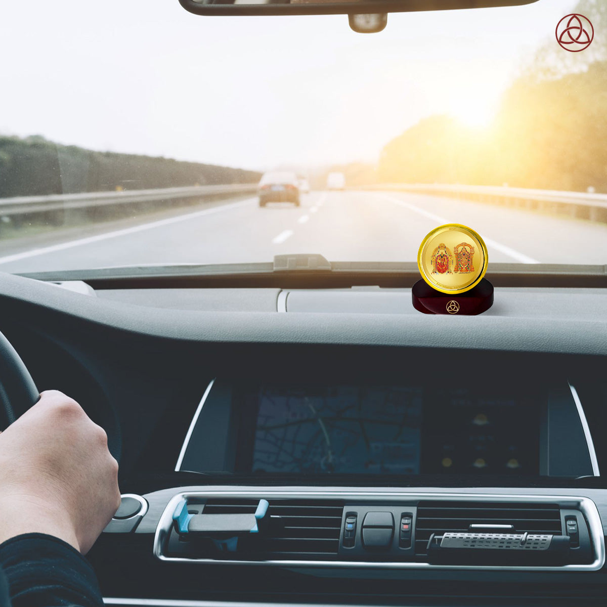 Padmavathi & Tirupati Balaji | Divine Goddess Padmavathi and Lord Balaji Car Dashboard & Tabletop Photo Frame in 24K Gold Plated Foil