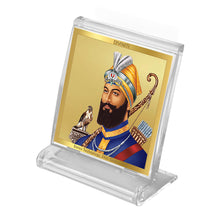 Load image into Gallery viewer, Diviniti 24K Gold Plated Guru Gobind Singh Frame For Car Dashboard, Home Decor, Table, Prayer (5.8 x 4.8 CM)
