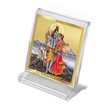 Load image into Gallery viewer, Diviniti 24K Gold Plated Shiv Parvati Frame For Car Dashboard, Home Decor, Puja, Gift (5.8 x 4.8 CM)

