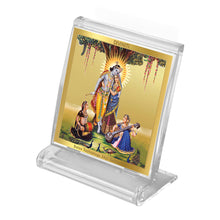 Load image into Gallery viewer, DIVINITI Radhakrishna God Idol Photo Frame for Car Dashboard, Table Décor, Office | ACF 3A Acrylic Frame, 24K Gold Plated Foil|Idol for Pooja, Prayer, Gifts Items (5.8X4.8 cm)