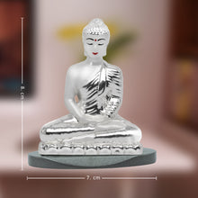 Load image into Gallery viewer, Diviniti 999 Silver Plated Buddha Idol for Home Decor Showpiece (8 X 7 CM)
