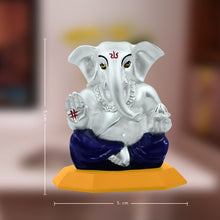 Load image into Gallery viewer, Diviniti 999 Silver Plated Lord Ganesha Idol for Home Decor Showpiece, Puja Room (5X5CM)
