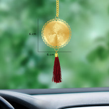 Load image into Gallery viewer, Diviniti 24K Gold Plated Double Sided Goddess Durga &amp; Yantra Car Dangler| 6 CM Durga Mata Hanging Car Decor| Luxurious 24K Gold Plated Dangler For Car| Divine Car Accessories For Positive Energy
