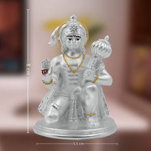 Load image into Gallery viewer, Diviniti 999 Silver Plated Hanuman Ji Idol for Home Decor Showpiece (8X5.5CM)